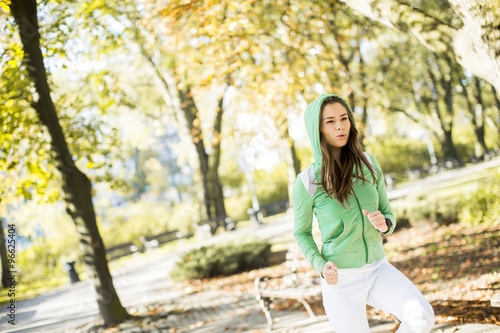 Young woman running