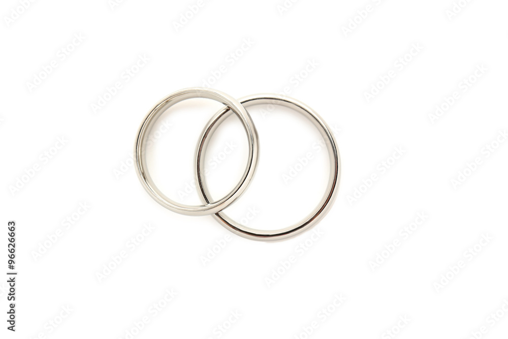 Silver wedding rings isolated on a white Silver wedding rings isolated on a white