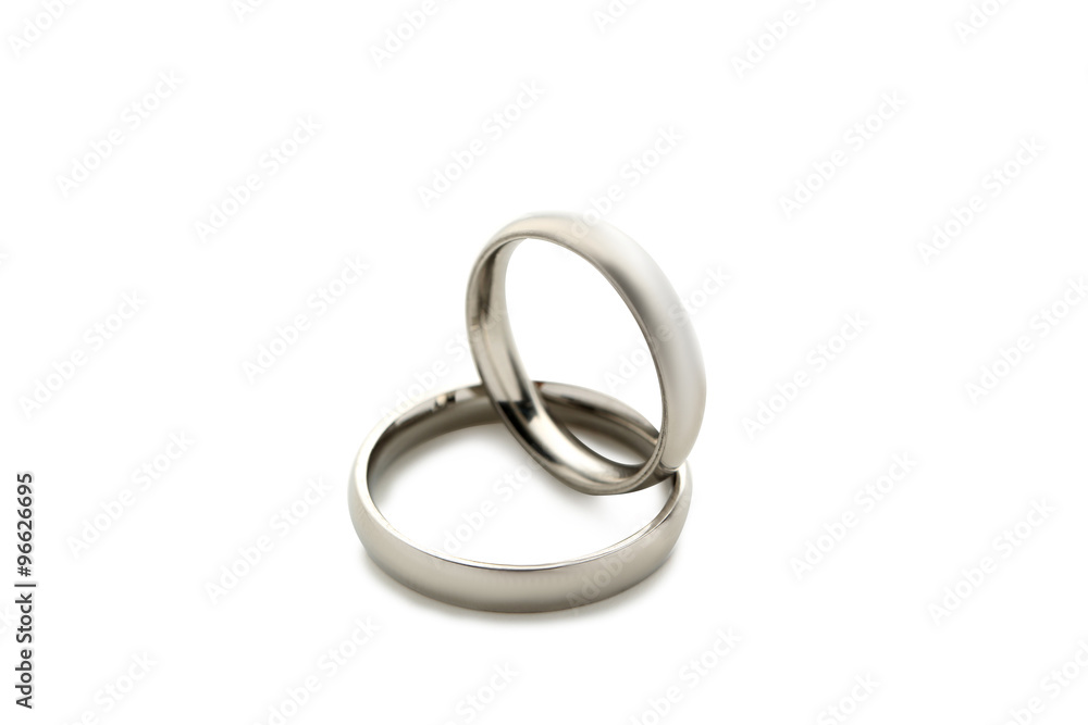 Silver wedding rings isolated on a white Silver wedding rings isolated on a white