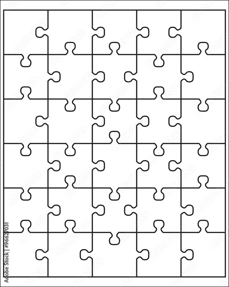 Separate pieces of white puzzle, vector illustration Separate pieces of white puzzle, vector illustration
