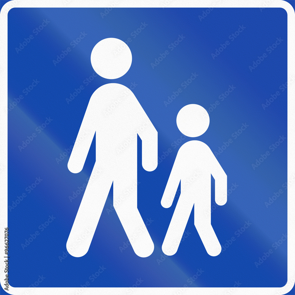 Norwegian regulatory road sign - Pedestrian way Norwegian regulatory road sign - Pedestrian way