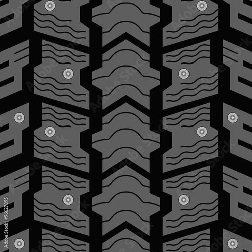 Automobile winter studded tire seamless vector pattern.