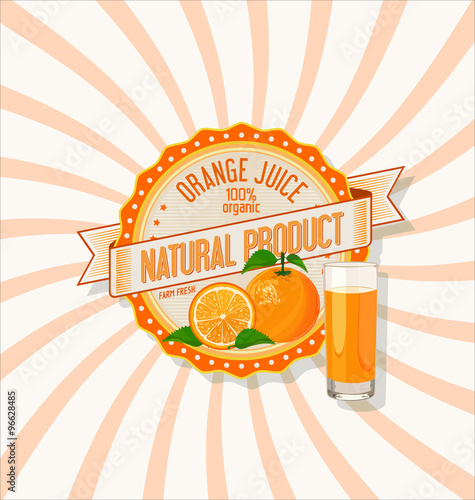 Orange juice and slices of orange background