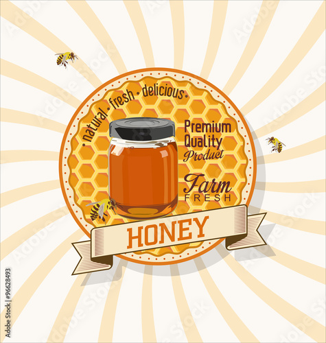 Honey retro vintage background