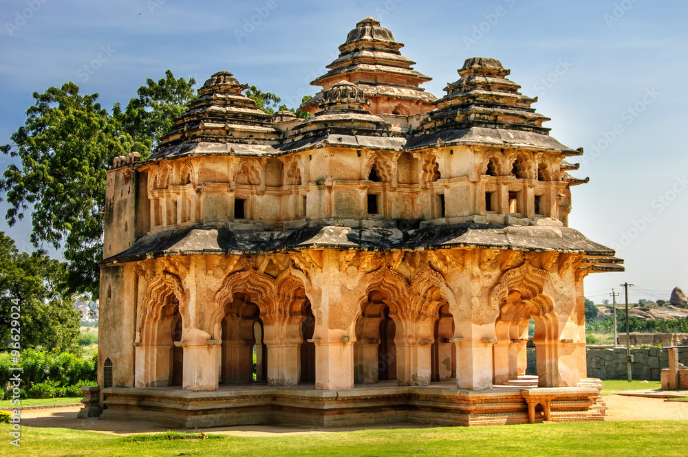 Ancient ruins of Lotus Temple, Royal Centre, Hampi, Karnataka, India