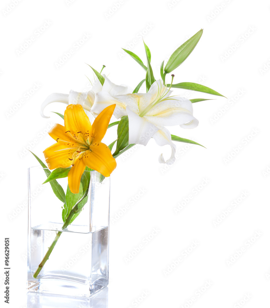 Obraz premium Lily Bouquet isolated on a white background