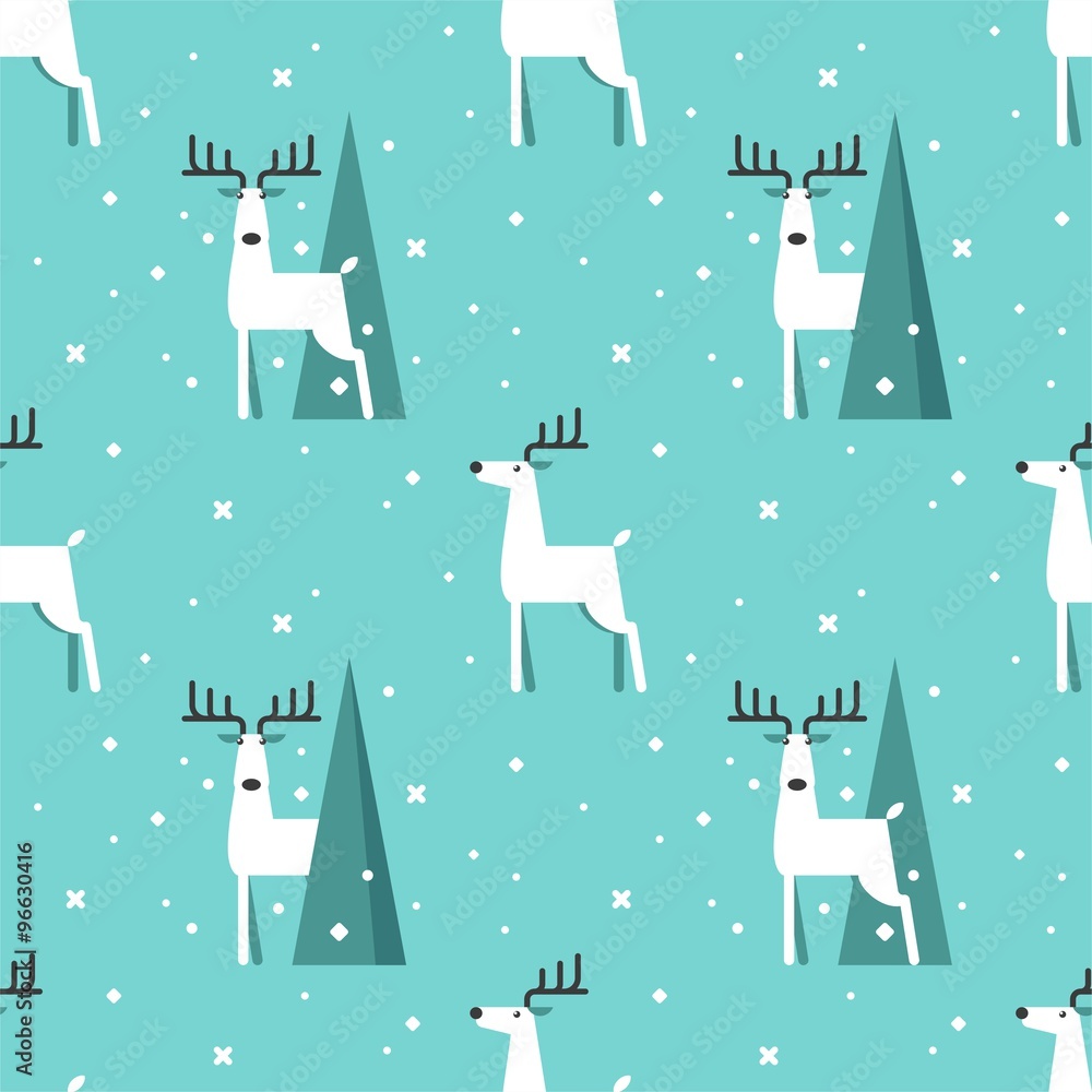 Christmas pattern with deers. Seamless background. Christmas pattern with deers. Seamless background.