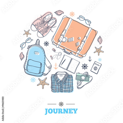 Travel stuff in circle