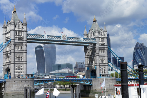 London Tower Bridge with city skyline day view #96633024