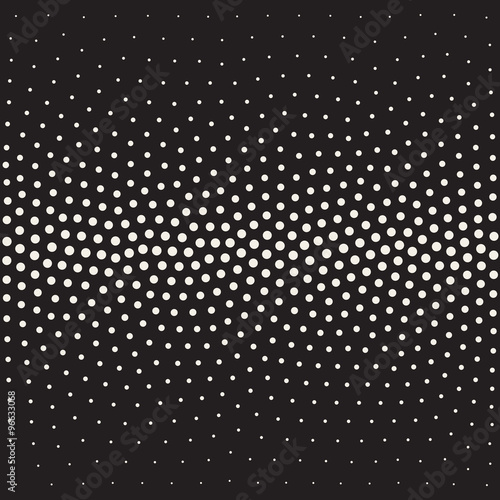 Vector Seamless Black And White Stippling Gradient Halftone Dot Work Pattern