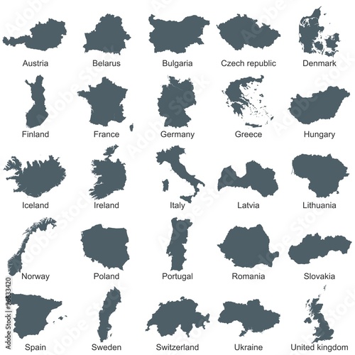 Maps of Europe countries