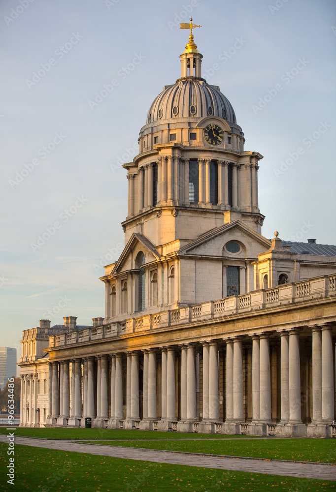 LONDON, UK - OCTOBER 31, 2015: Royal chapel in Greenwich. Classic Architecture of British empire period