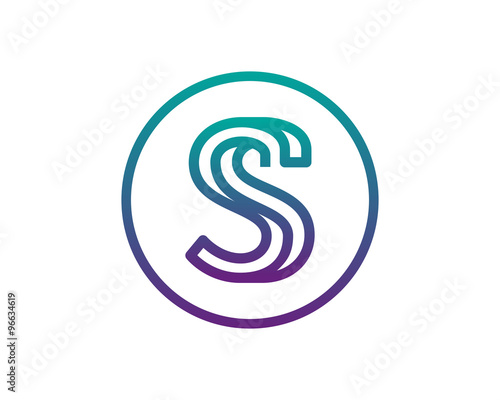 S Line Circle Letter Logo