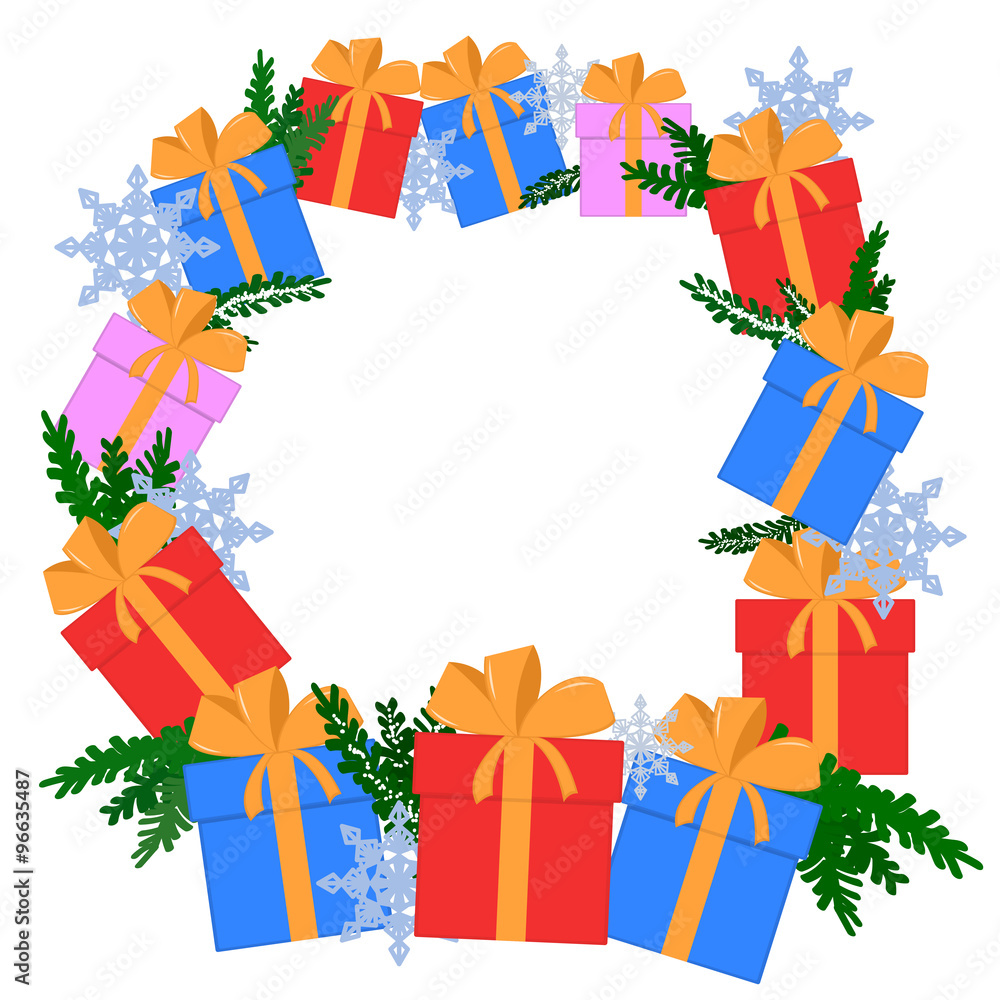 Fototapeta premium Christmas and New Year background frame