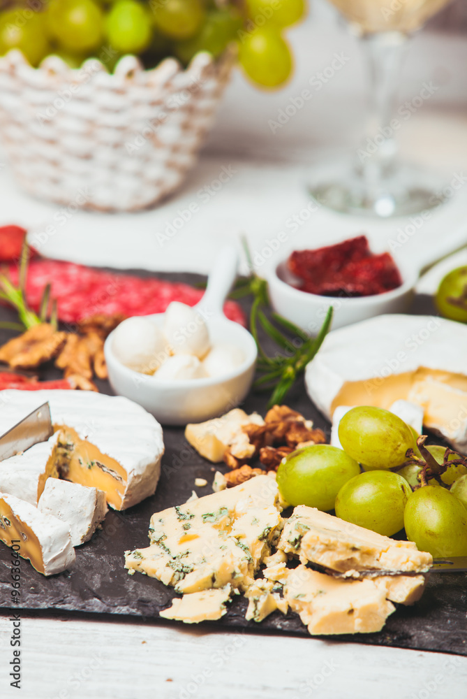 Cheese and salami plate Cheese and salami plate