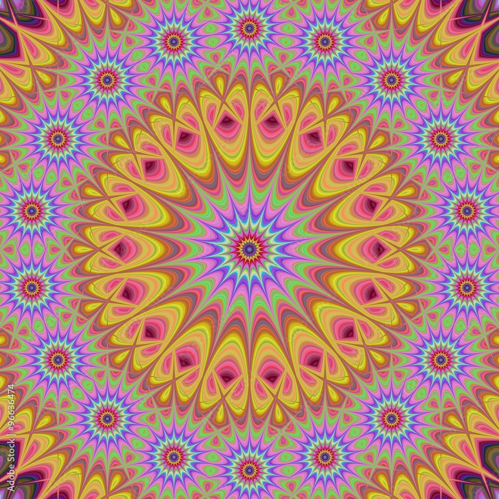 Abstract oriental star mandala fractal background