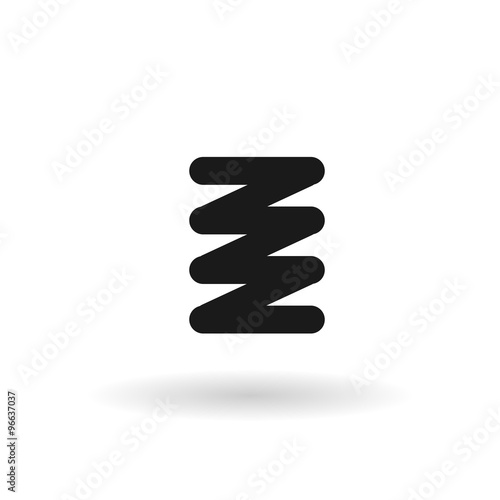 black spring line icon