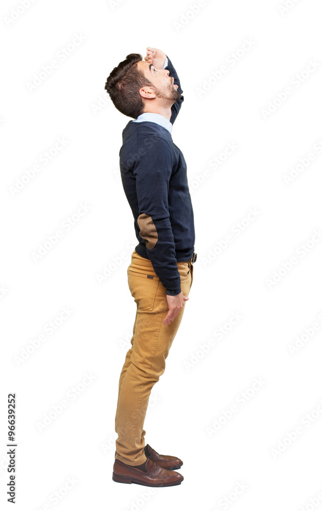 Fototapeta premium elegant man looking for something