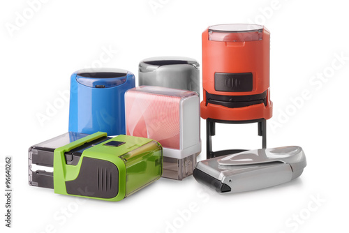 Tablou pe pânză Group of self-inking stamps