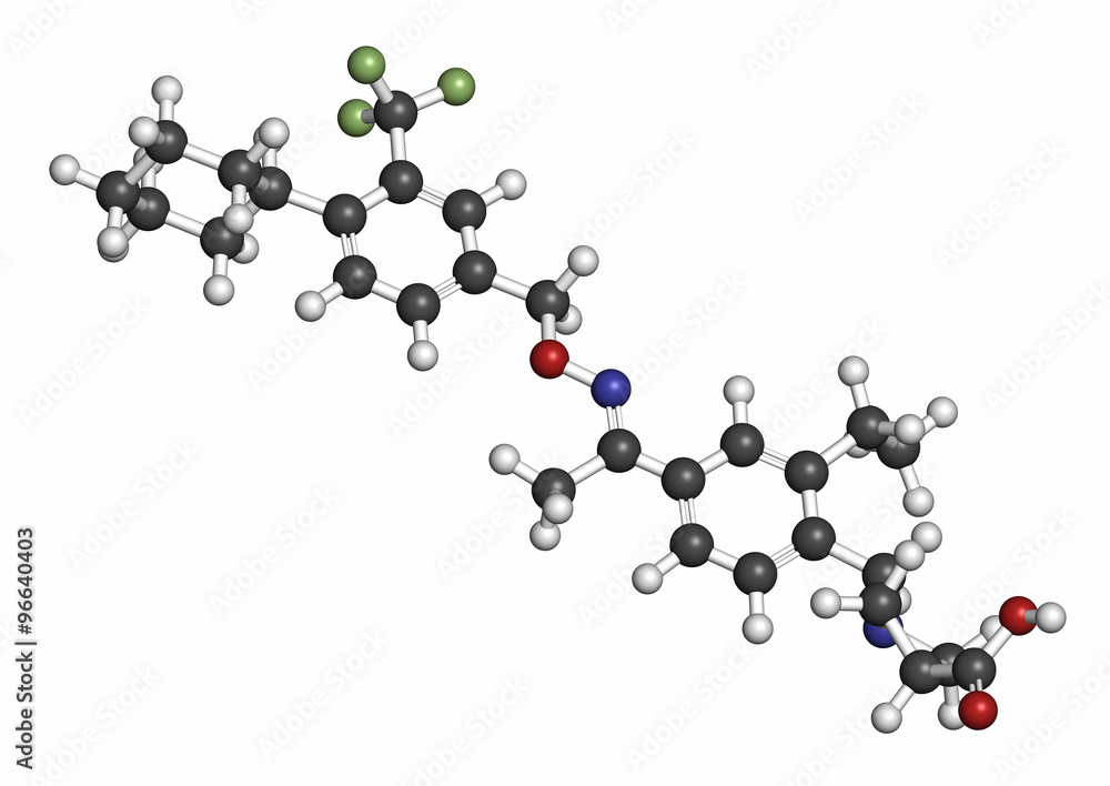 Siponimod anti-inflammatory drug molecule (S1PR1 modulator). Siponimod anti-inflammatory drug molecule (S1PR1 modulator).