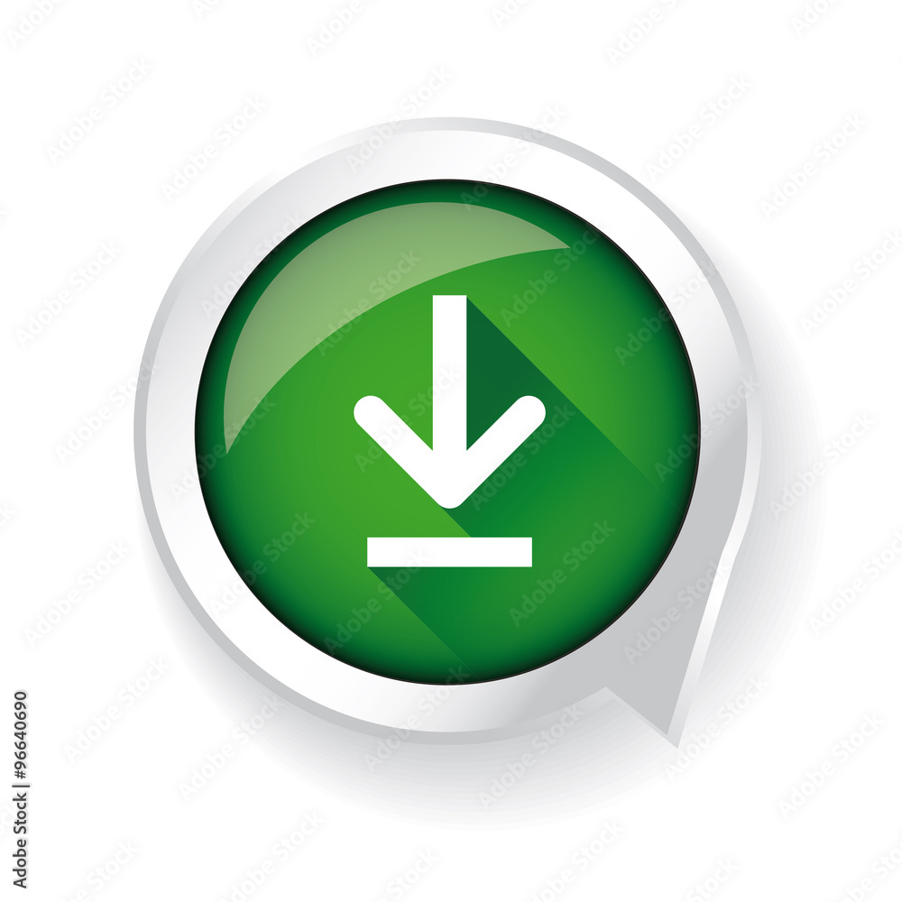 Download icon glossy button green Download icon glossy button green