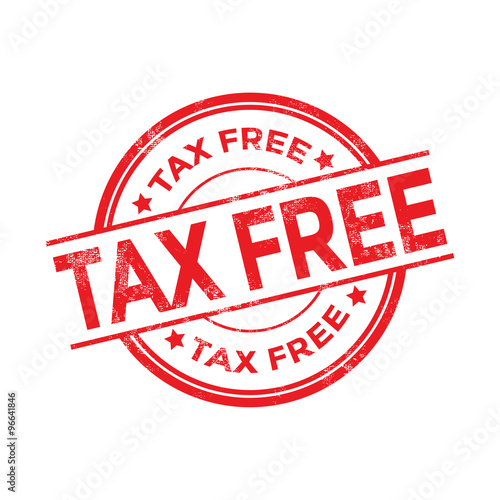 Red Tax free rubber stamp isolated on white background