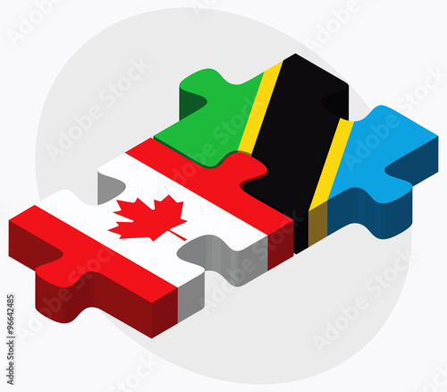 Canada and Tanzania Flags