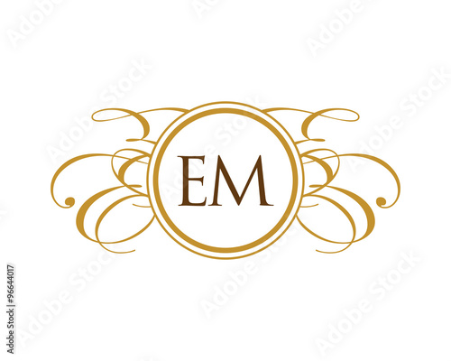 EM Luxury Ornament Initial Logo