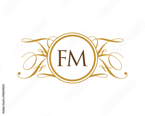 FM Luxury Ornament Initial Logo