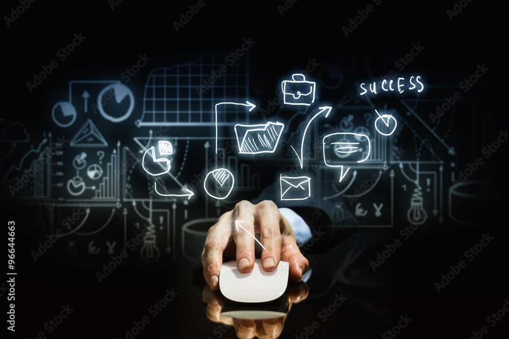 Businessman using mouse Businessman using mouse