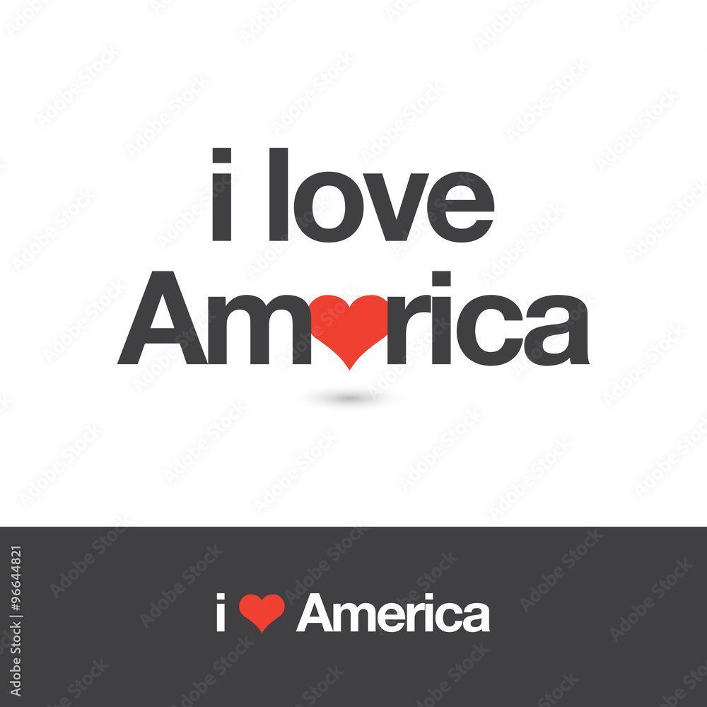 I love America. Editable logo vector design. 