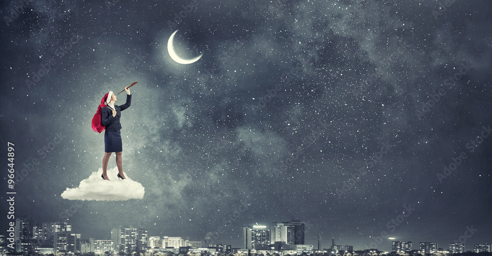 Obraz premium She is looking forward Christmas