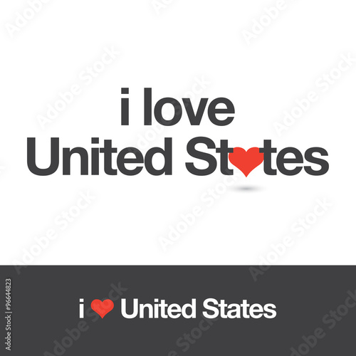 I love United States. Editable logo vector design. 