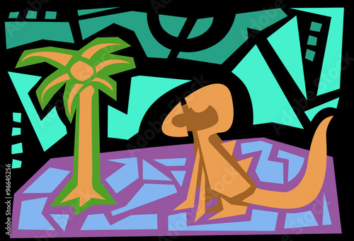 Abstract Dinosaur Scene