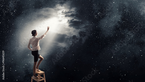 Wallpaper Mural Businesswoman reaching success Torontodigital.ca