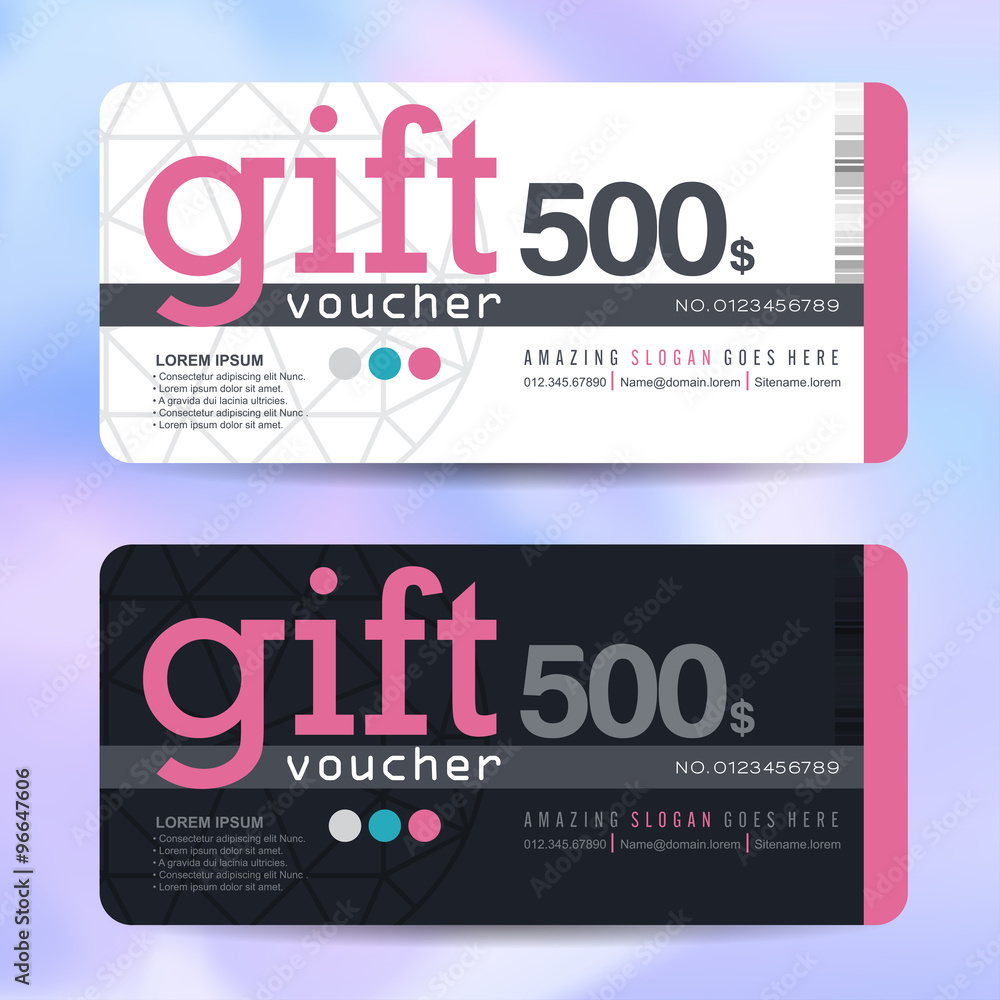 Obraz premium Gift voucher template with colorful pattern,Vector illustration