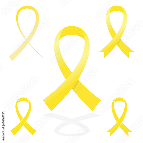 yellow sign ribbon cancer symbol