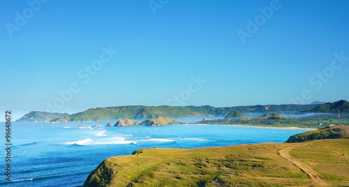 Nature view of Kuta Beach, Lombok, Indonesia.