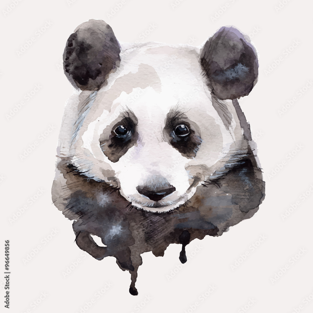 Obraz premium Panda.Watercolor illustration Vector