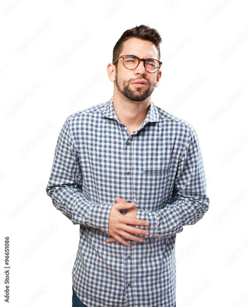 man having a stomach ache man having a stomach ache