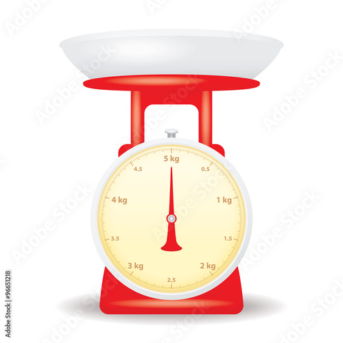 red color weight scale market isolate on white background