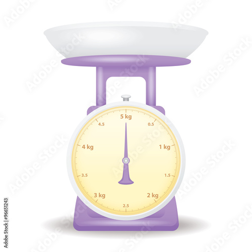 purple color weight scale market isolate on white background