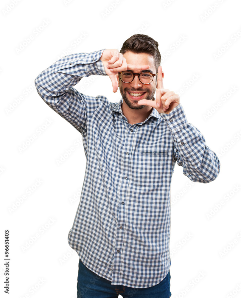 man doing a frame gesture man doing a frame gesture