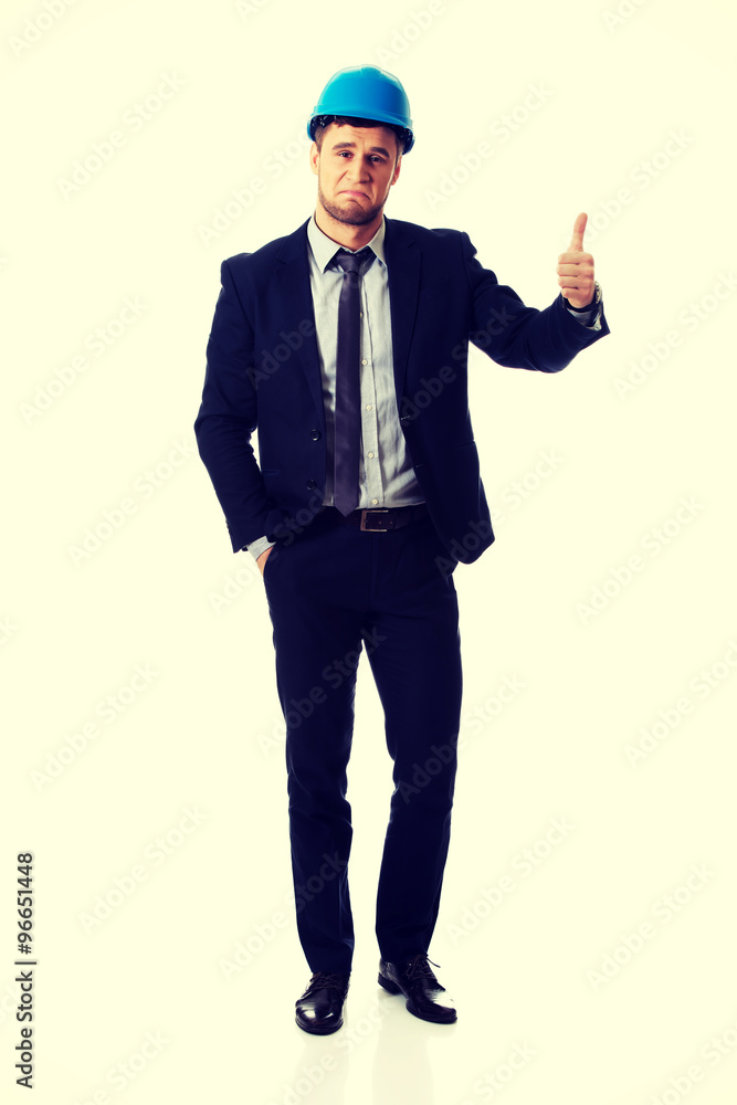 Happy smiling businessman with thumbs up. Happy smiling businessman with thumbs up.