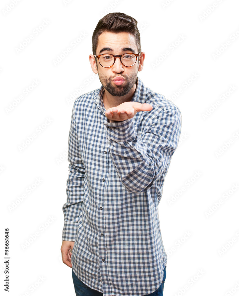 man sending a kiss man sending a kiss