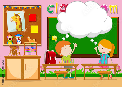 Boy and girl in the classroom