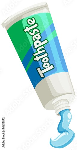Toothpaste in green and blue tube