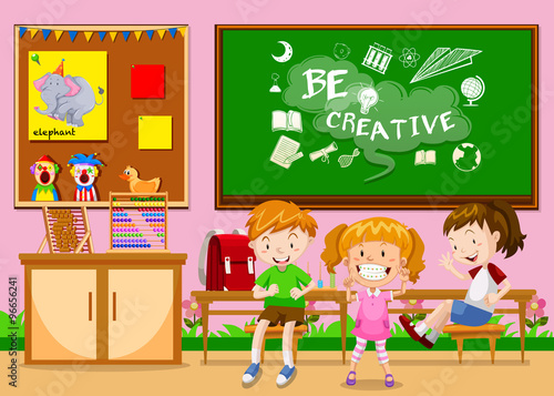 Children learning in the classroom