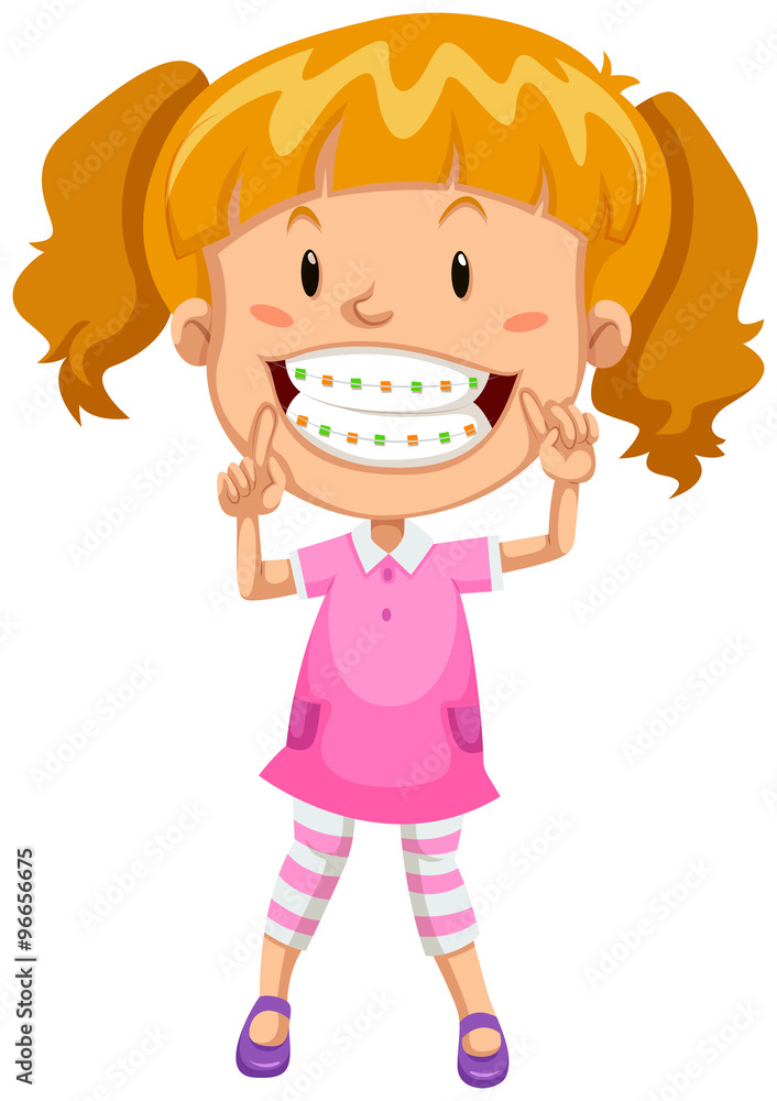 Little girl with braces Little girl with braces