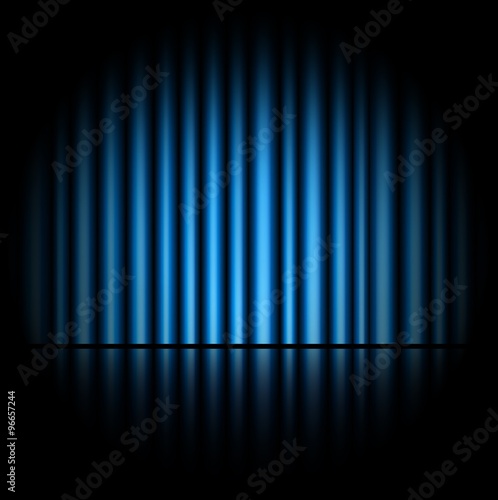 Curtain of blue background
